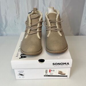 Sonoma women’s Beige Boots with Faux Fur v2252